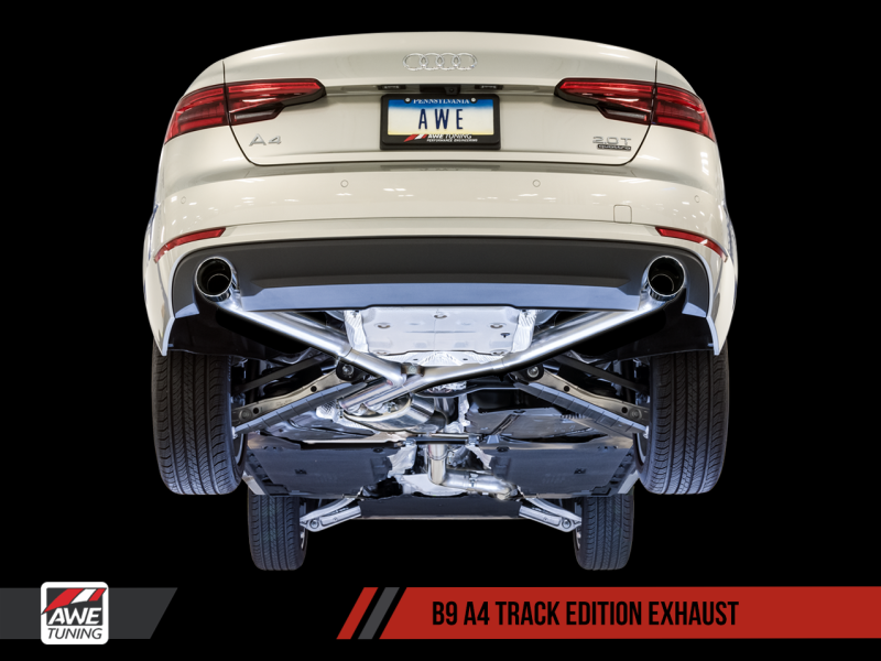AWE Tuning Audi B9 A4 Track Edition Exhaust Dual Outlet - Diamond
