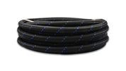 Vibrant -12 AN Two-Tone Black/Blue Nylon Braided Flex Hose (5 foot roll)