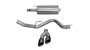 Corsa 2015-2020 Ford F-150 5.0L V8 (Super Crew Cab) Black Sport Single Side Dual 4in Tips CB Exhaust