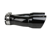 aFe Takeda 2.5in 304 Stainless Steel Clamp-on Exhaust Tip 2.5in Inlet 3in Dual Outlet - Black