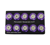 NRG Fender Washer Kit w/Rivets For Plastic (Purple) - Set of 10