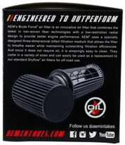 AEM Brute Force Dryflow Air Filter - Conical 6in Base OD / 5.125in Top OD / 5.25in Height