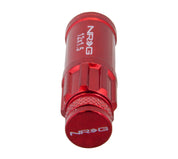 NRG 700 Series M12 X 1.5 Steel Lug Nut w/Dust Cap Cover Set 21 Pc w/Locks & Lock Socket - Red