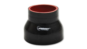 Vibrant 4 Ply Reinforced Silicone Transition Connector - 1.5in I.D. x 1.75in I.D. x 3in long (BLACK)