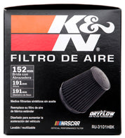 K&N Universal Rubber Filter Round Tapered 6in Flange ID x 7.5in Base OD x 5.25in Top OD x 8in Height