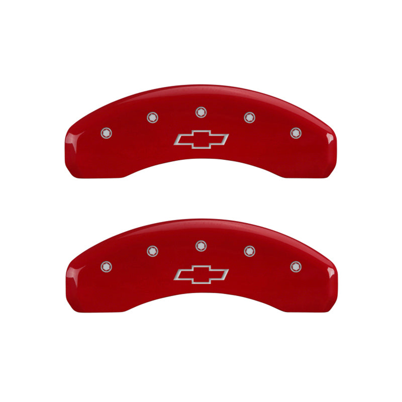 MGP 4 Caliper Covers Engraved Front & Rear Bowtie Red finish silver ch –  Hobby Shop Garage