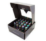 NRG 700 Series M12 X 1.25 Steel Lug Nut w/Dust Cap Cover Set 21 Pc w/Locks & Lock Socket - Neochrome