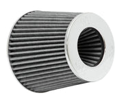 K&N Universal Filter Chrome Round Tapered White - 4in Flange ID x 1.125in Flange Length x 5.5in H