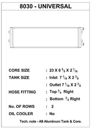 CSF Dual-Pass Universal Heat Exchanger (Cross-Flow)