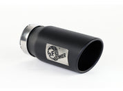 aFe Power Diesel Exhaust Tip Black- 4 in In x 5 out X 12 in Long Bolt On (Right)
