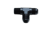 Vibrant -3AN x 1/8in NPT Flare to Pipe On Run Tee Adapter Fitting - Aluminum