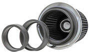K&N Universal Filter Chrome Round Tapered White - 4in Flange ID x 1.125in Flange Length x 5.5in H