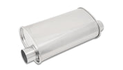 Vibrant StreetPower Oval Muffler 5in x 9in x 15in - 2.5in inlet/outlet (Offset-Offset Same Side)