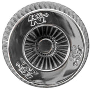 K&N Universal Filter Chrome Round Tapered White - 4in Flange ID x 1.125in Flange Length x 5.5in H