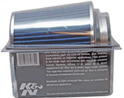 K&N Universal Air Filter Chrome Round Tapered Blue - 4in Flange ID x 1.125in Flange Length x 5.5in H