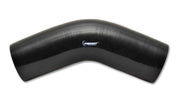 Vibrant 4 Ply Reinforced Silicone Elbow Connector - 2in I.D. - 45 deg. Elbow (BLACK)