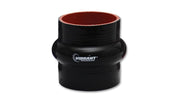 Vibrant 4 Ply Reinforced Silicone Hump Hose Connector - 2in I.D. x 3in long (BLACK)