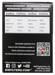 K&N Saturn/Chevrolet/Saab/Pontiac/Vauxhall Cartridge Oil Filter
