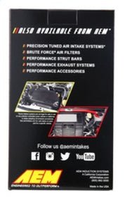 AEM Dryflow Conical Air Filter 5.25in Base OD / 4.75in Top OD / 7in Height