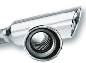 Borla 2.25in Inlet 4in Round Rolled Angle Cut Resonated x 13in Long Exhaust Tip