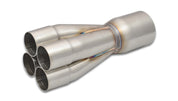 Vibrant 4-1 SS Merge Collectors (1-3/4in Inlet Slipover ID 2-1/2in Merge Outlet OD) Single Unit