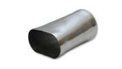 Vibrant 3.5in oval (Nominal) x 3.5in Round Transition adapter T304 SS 6in long