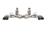 Corsa 2020-2025 Corvette C8 3in Valved Cat-Back 4.5in Blk Quad Tips - Fits Factory NPP Exhaust w/AFM