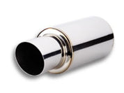 Vibrant TPV Turbo Round Muffler (17in Long) with 4in Round Tip Angle Cut - 3in inlet I.D.
