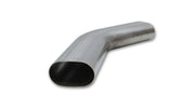 Vibrant 3.5in Oval (Nominal Size) T304 SS 45 deg Mandrel Bend 6in x 6in leg lengths