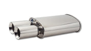 Vibrant StreetPower Oval Muffler w/ Dual 3.5in Round Tips Straight Cut Beveled Edge 2.5in inlet I.D.