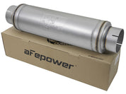 aFe ATLAS Aluminized Steel Muffler 5in Center/Center 24in L x 7in Diameter - Round Body