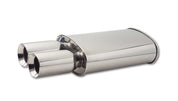 Vibrant StreetPower Oval Muffler w/ Dual 3.5in Round Tips Straight Cut Beveled Edge 2.5in inlet I.D.