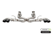 Corsa 20-25 Corvette C8 3in Xtreme Cat-Back Exhaust 4.5in Blk Quad Tips - Integrates stock AFM Valve