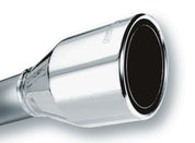 Borla 2.5in Inlet 4.5in Round Rolled Angle Cut Phantom X 7.75in Long Embossed Universal Exhaust Tips