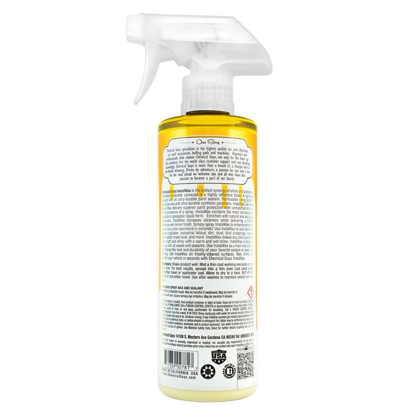 Chemical Guys InstaWax Liquid Carnauba Shine & Protection Spray - 16oz –  Hobby Shop Garage