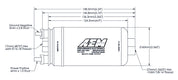 AEM 400LPH High Pressure Fuel Pump -6AN Female Out, -10AN Female In
