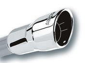 Borla 2.25in Inlet 3.5in Round Rolled Angle Cut Intercooled Outlet x 6.5in Long Embossed Tip