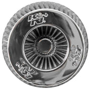 K&N Universal Filter Chrome Round Tapered White - 4in Flange ID x 1.125in Flange Length x 5.5in H