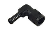 Vibrant Female -6AN to 5/16in Hose Barb 90 Degree Adapter Fitting - Anodized Black