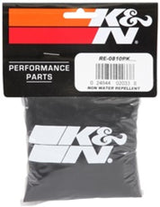 K&N Universal Round Tapered Filter Wrap - Black - 6in Base ID x 4.625in Top ID x 9in Height