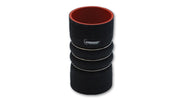 Vibrant 4 Ply Aramid Reinf Silicone Hump Hose conn 3.5in IDx6in long 3 reinforcement ring MATTE BLK