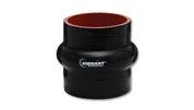 Vibrant 4 Ply Reinforced Silicone Hump Hose Connector - 4in I.D. x 3in long (BLACK)
