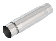 Borla CrateMuffler Resonator Option 3in Center/Center 3.5in Round x 10in - Null Sound Center/Center
