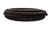 Vibrant -8 AN Two-Tone Black/Red Nylon Braided Flex Hose (5 foot roll)