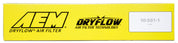 AEM 07-10 Impreza / 08-10 Forester 8.75in O/S L x 8.563in O/S W x 2.438in H DryFlow Air Filter
