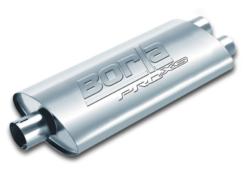 Borla Universal Center/Dual Oval 2.5in In/Dual 2.5in Out 19in x 4in x 9.5in Notched PRO-XS Muffler
