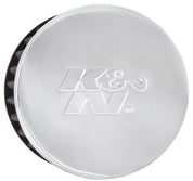 K&N 1.5in Flange ID x 3in OD x 2.5in H Chrome Finish Rubber Base Crankcase Vent Filter
