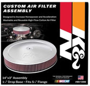 K&N 14in Red Custom Air Cleaner Assembly - 5.125in ID x 14in OD x 2.75in H x 1.25in Drop Base